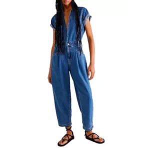 Free people Marla Denim jumpsuit